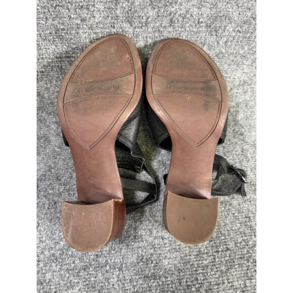 Franco Sarto Harlet Women’s 9M Heels Black Leather Open-Toe Slingback - Picture 4 of 16
